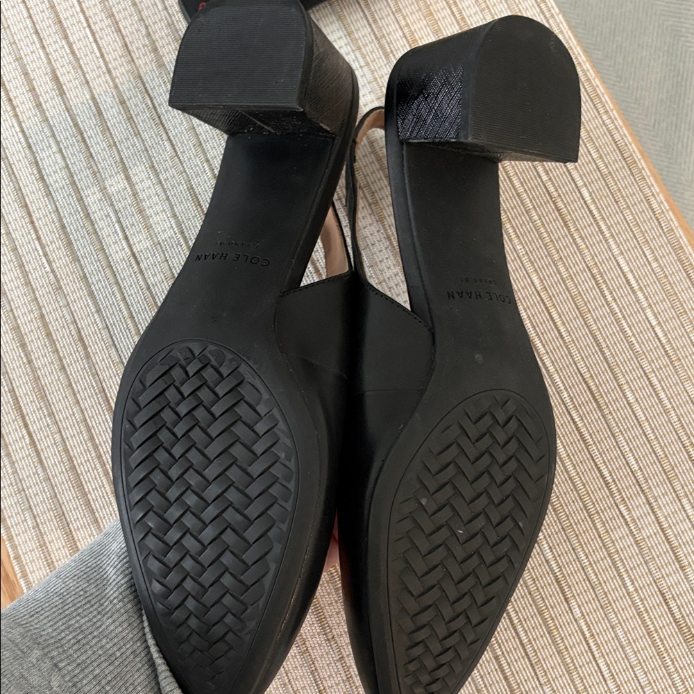 Cole Haan Elegant Black Slingback Heels - Picture 3 of 4